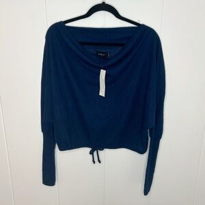 NWT Urban Outfitters Cowl Neck drawstring Sweater in Blue Small